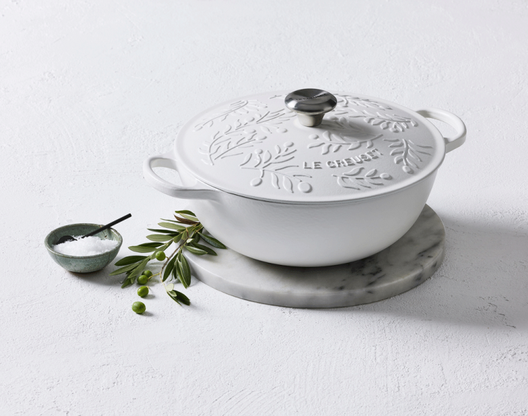 wei&szlig;er Topf von Le Creuset